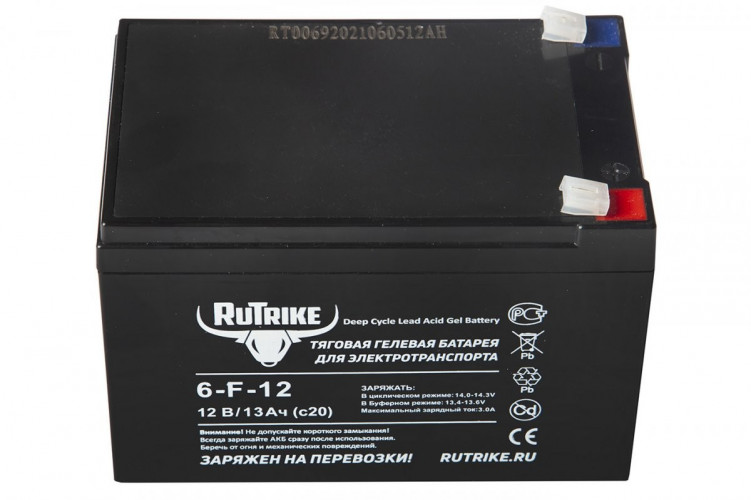 Тяговый гелевый аккумулятор RuTrike 6-F-12 (12V13A/H C20) в Самаре