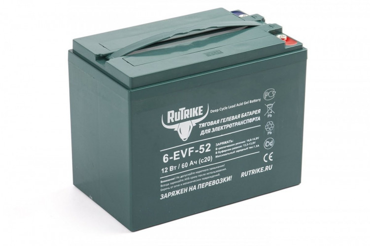Тяговый гелевый аккумулятор RuTrike 6-EVF-52A (12V52A/H C3) в Самаре
