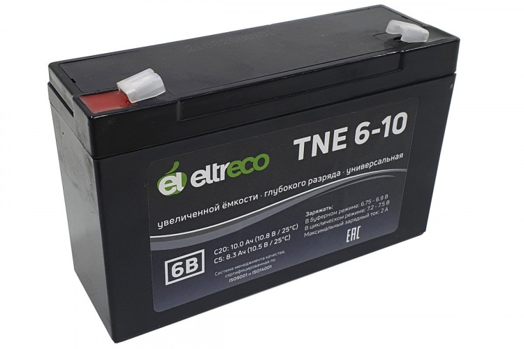 Тяговый аккумулятор Eltreco TNE6-10 (6V10A/H C20) в Самаре
