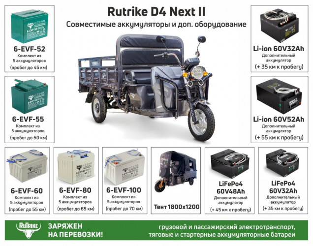 Грузовой электрический трицикл RuTrike D4 NEXT II в Самаре