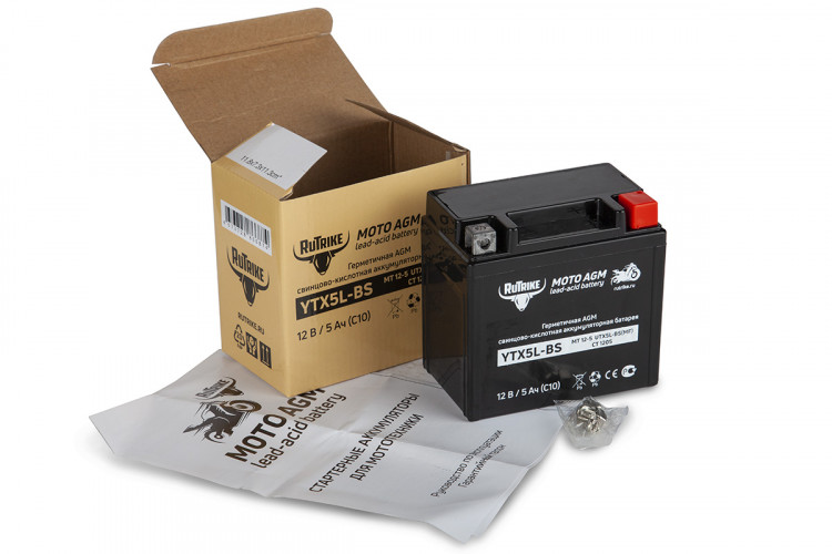 Аккумулятор стартерный для мототехники Rutrike YTX5L-BS (12V/5Ah) в Самаре