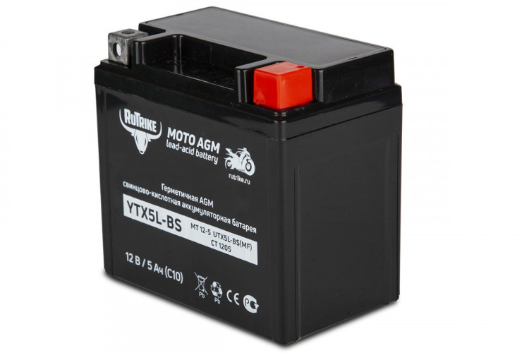 Аккумулятор стартерный для мототехники Rutrike YTX5L-BS (12V/5Ah) в Самаре