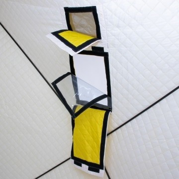 Палатка для рыбалки Helios утепл. Куб 1,8х1,8 желтый/серый в Самаре