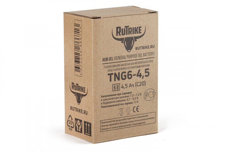 Тяговый гелевый аккумулятор RuTrike TNG 6-4,5 (6V4,5A/H C20) в Самаре
