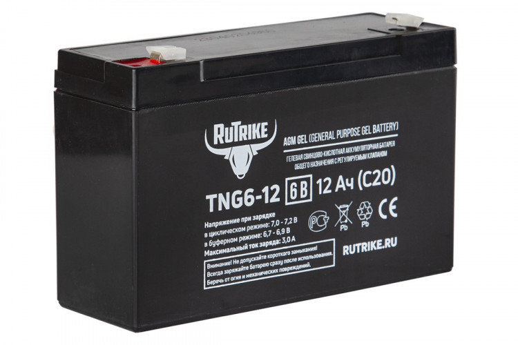 Тяговый гелевый аккумулятор RuTrike TNG 6-12 (6V12A/H C20) в Самаре