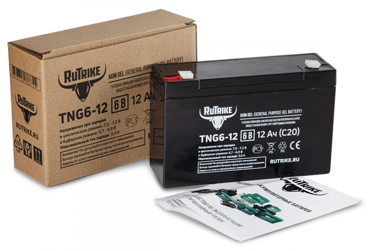 Тяговый гелевый аккумулятор RuTrike TNG 6-12 (6V12A/H C20) в Самаре