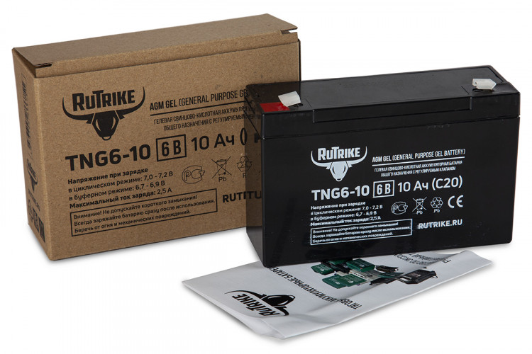Тяговый гелевый аккумулятор RuTrike TNG 6-10 (6V10A/H C20) в Самаре