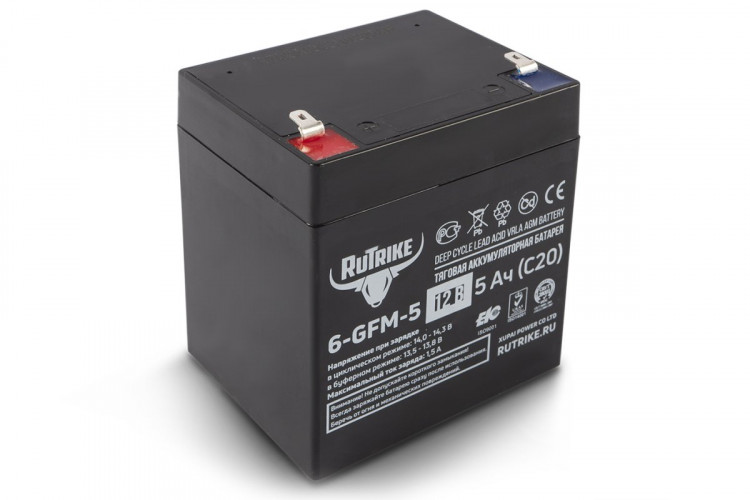 Тяговый гелевый аккумулятор RuTrike 6-GFM-5 (12V5A/H C20) в Самаре