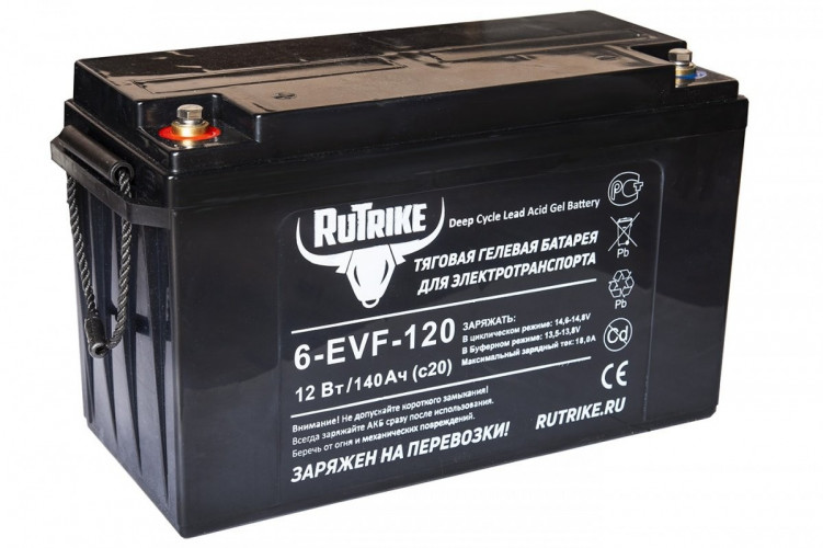 Тяговый гелевый аккумулятор RuTrike 6-EVF-120A (12V120A/H C3) в Самаре