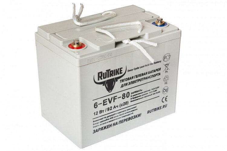 Тяговый гелевый аккумулятор RuTrike 6-EVF-80A (12V80A/H C3) в Самаре